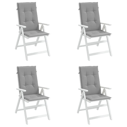stolehynder m. høj ryg 4 stk. 120x50x3 cm stof grå