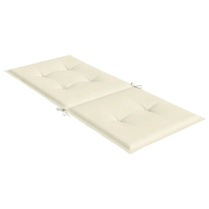 stolehynder m. høj ryg 2 stk. 120x50x3 cm stof cremefarvet