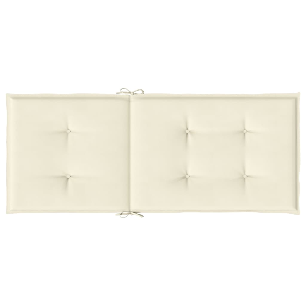 stolehynder m. høj ryg 2 stk. 120x50x3 cm stof cremefarvet