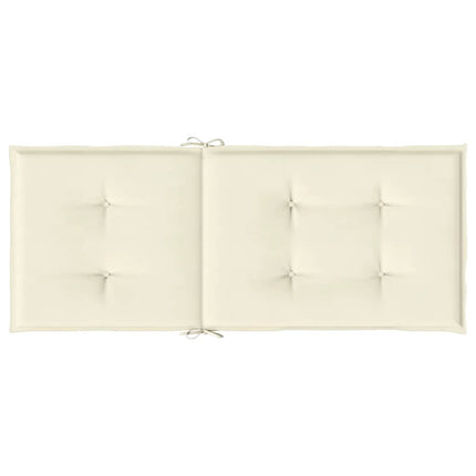 stolehynder m. høj ryg 2 stk. 120x50x3 cm stof cremefarvet