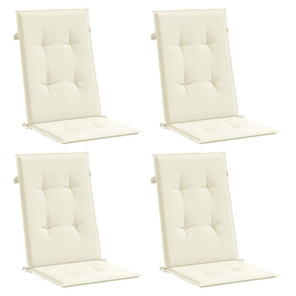 stolehynder m. høj ryg 4 stk. 120x50x2 cm stof cremefarvet