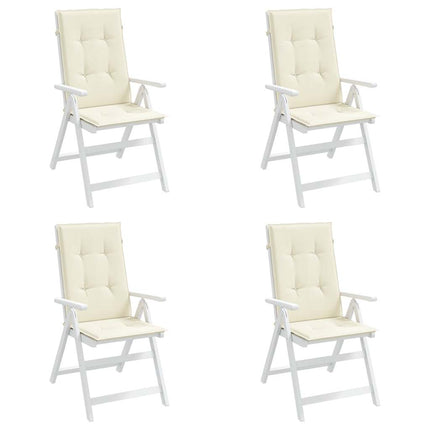 stolehynder m. høj ryg 4 stk. 120x50x2 cm stof cremefarvet