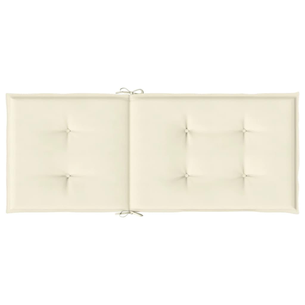 stolehynder m. høj ryg 4 stk. 120x50x3 cm stof cremefarvet