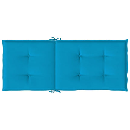 stolehynder m. høj ryg 2 stk. 120x50x3 cm stof blå