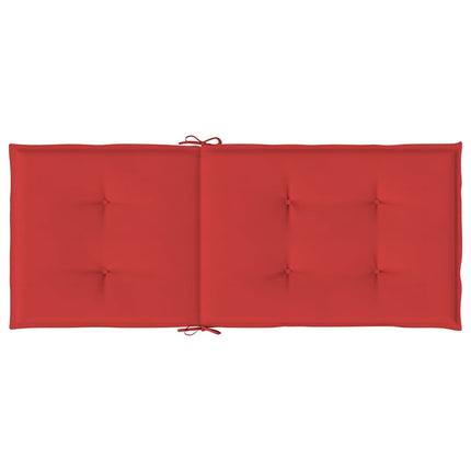 stolehynder m. høj ryg 2 stk. 120x50x3 cm stof rød