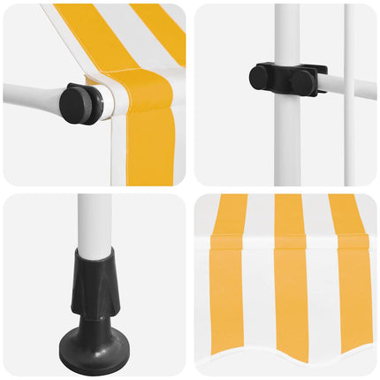 foldemarkise manuel betjening 300 cm stribet orange og hvid