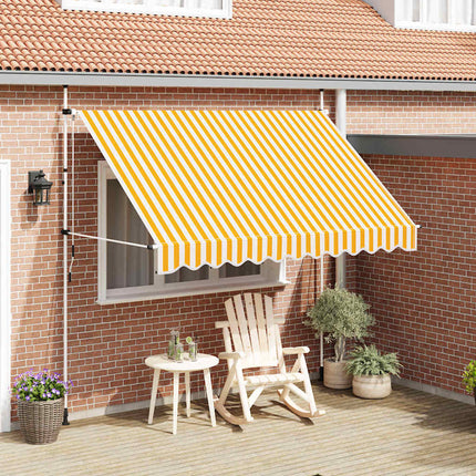 foldemarkise manuel betjening 300 cm stribet orange og hvid