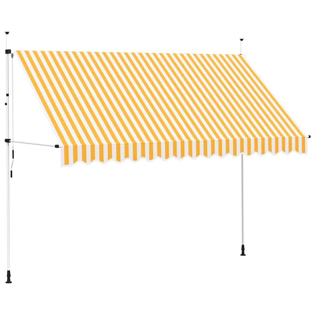 foldemarkise manuel betjening 350 cm stribet orange og hvid