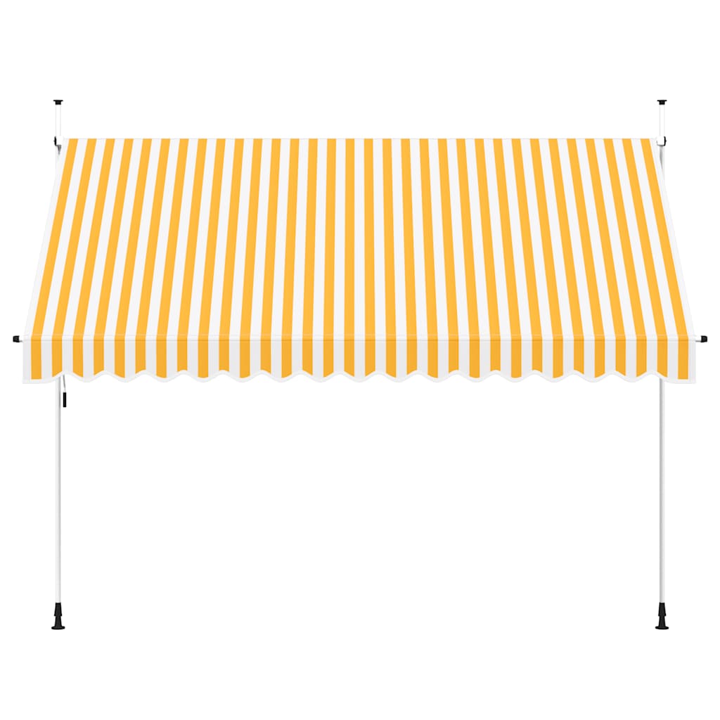 foldemarkise manuel betjening 350 cm stribet orange og hvid