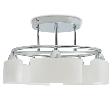 loftslampe med ellipseformet glasskygge 5 E14-pærer 200 W