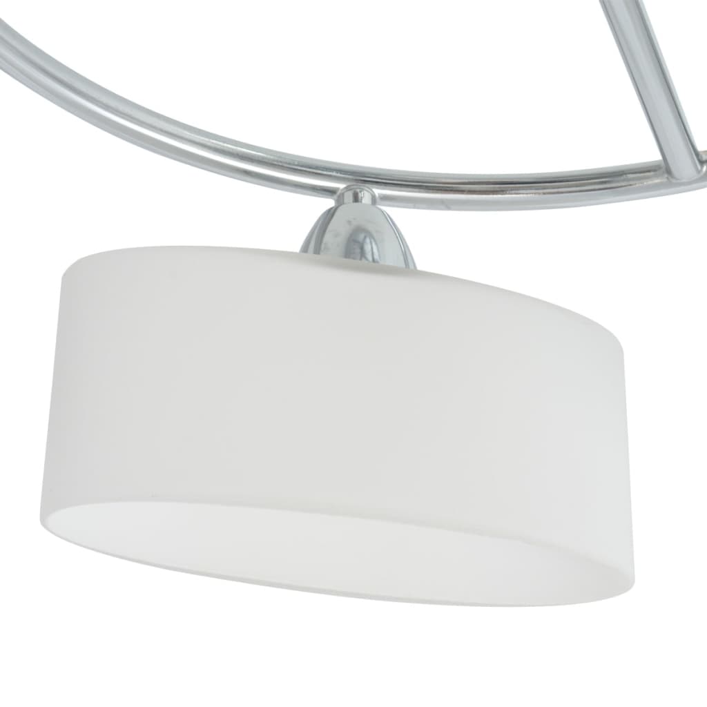 loftslampe med ellipseformet glasskygge 5 E14-pærer 200 W