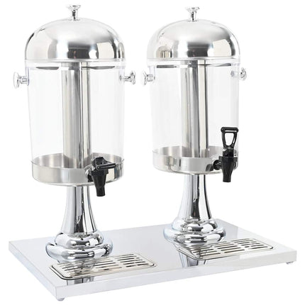 dobbeltjuicedispenser rustfrit stål 2 x 8 l