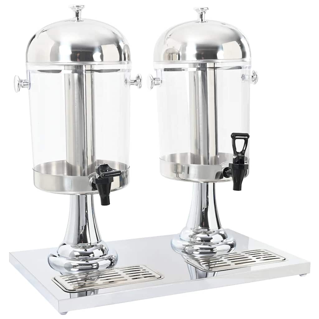 Dobbelt juicedispenser i rustfrit stål - 2 x 8 l