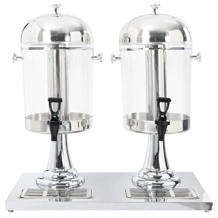 dobbeltjuicedispenser rustfrit stål 2 x 8 l