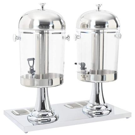 dobbeltjuicedispenser rustfrit stål 2 x 8 l