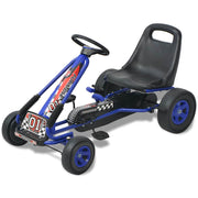 pedal-gokart med justerbart sæde blå