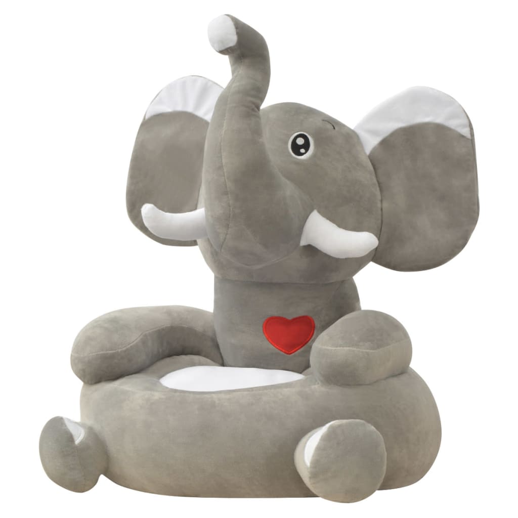 børnestol i plys grå elefant billede