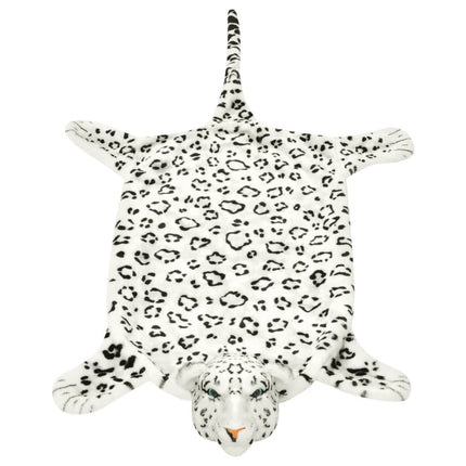 leopardtæppe plys 139 cm hvid