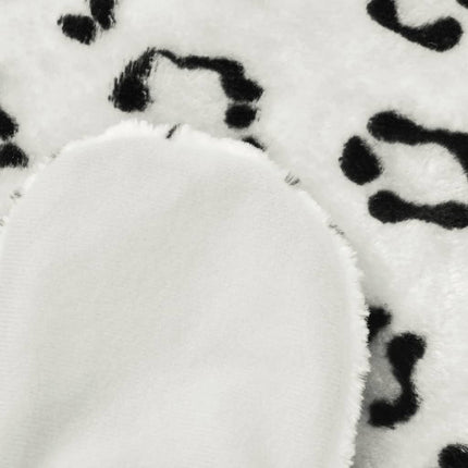 leopardtæppe plys 139 cm hvid