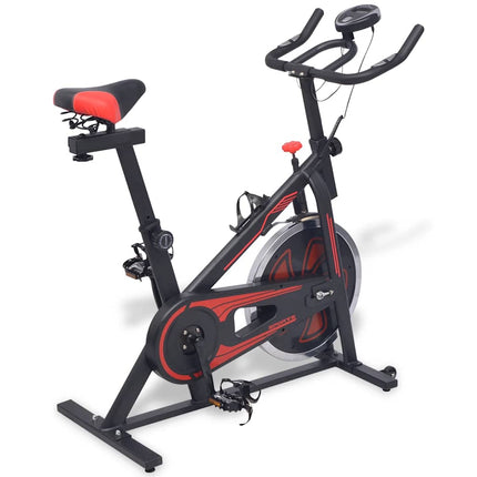 motionscykel med pulssensor sort og rød