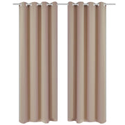 mørklægningsgardiner 2 stk. med metalsnøreringe 135x175 cm cremefarvet