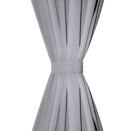 mørklægningsgardiner 2 stk. med metalsnøreringe 135x175 cm grå