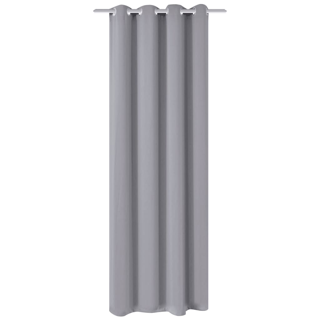 mørklægningsgardin med metalsnøreringe 270x245 cm grå