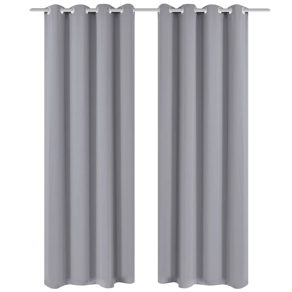 mørklægningsgardin med metalsnøreringe 270x245 cm grå