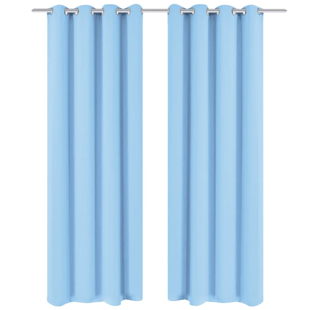 mørklægningsgardiner 2 stk. med metalsnøreringe 135x175 cm turkis