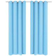 mørklægningsgardiner 2 stk. med metalsnøreringe 135x175 cm turkis
