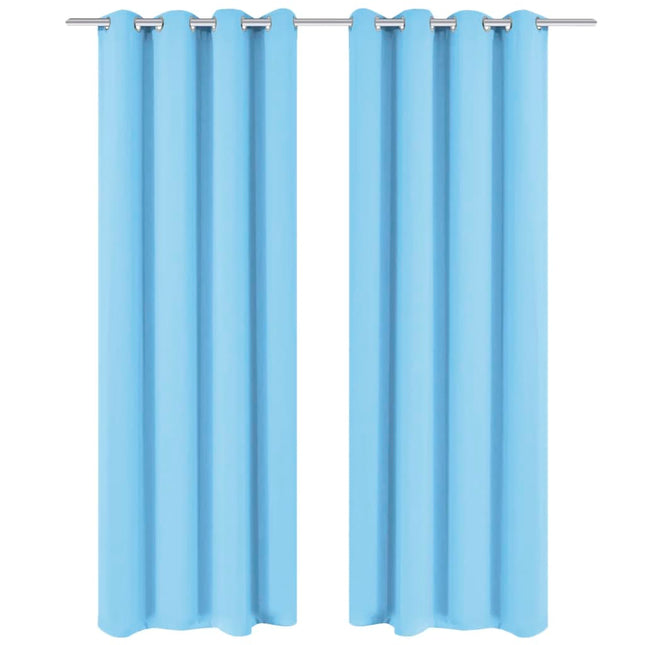 mørklægningsgardin med metalsnøreringe 270x245 cm turkis