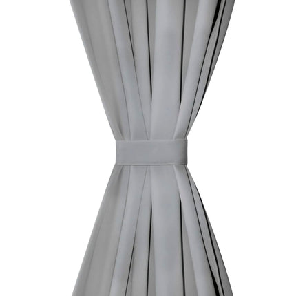 gardiner i mikro-satin 2 stk. med løkker 140 x 225 cm grå