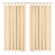 gardiner i mikro-satin 2 stk. med løkker 140 x 225 cm beige