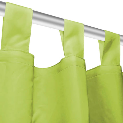 gardiner i mikro-satin 2 stk. med løkker 140 x 175 cm grøn