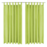 gardiner i mikro-satin 2 stk. med løkker 140 x 245 cm grøn