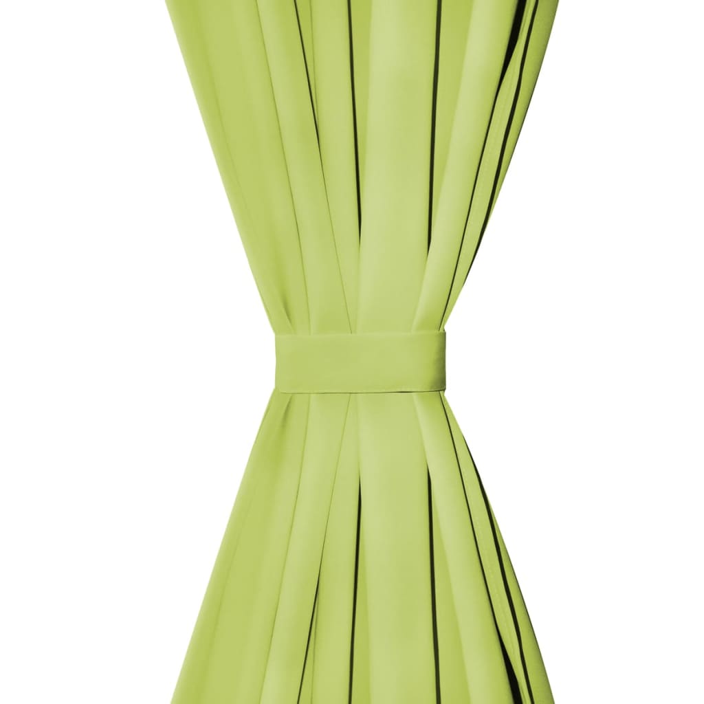 gardiner i mikro-satin 2 stk. med løkker 140 x 245 cm grøn