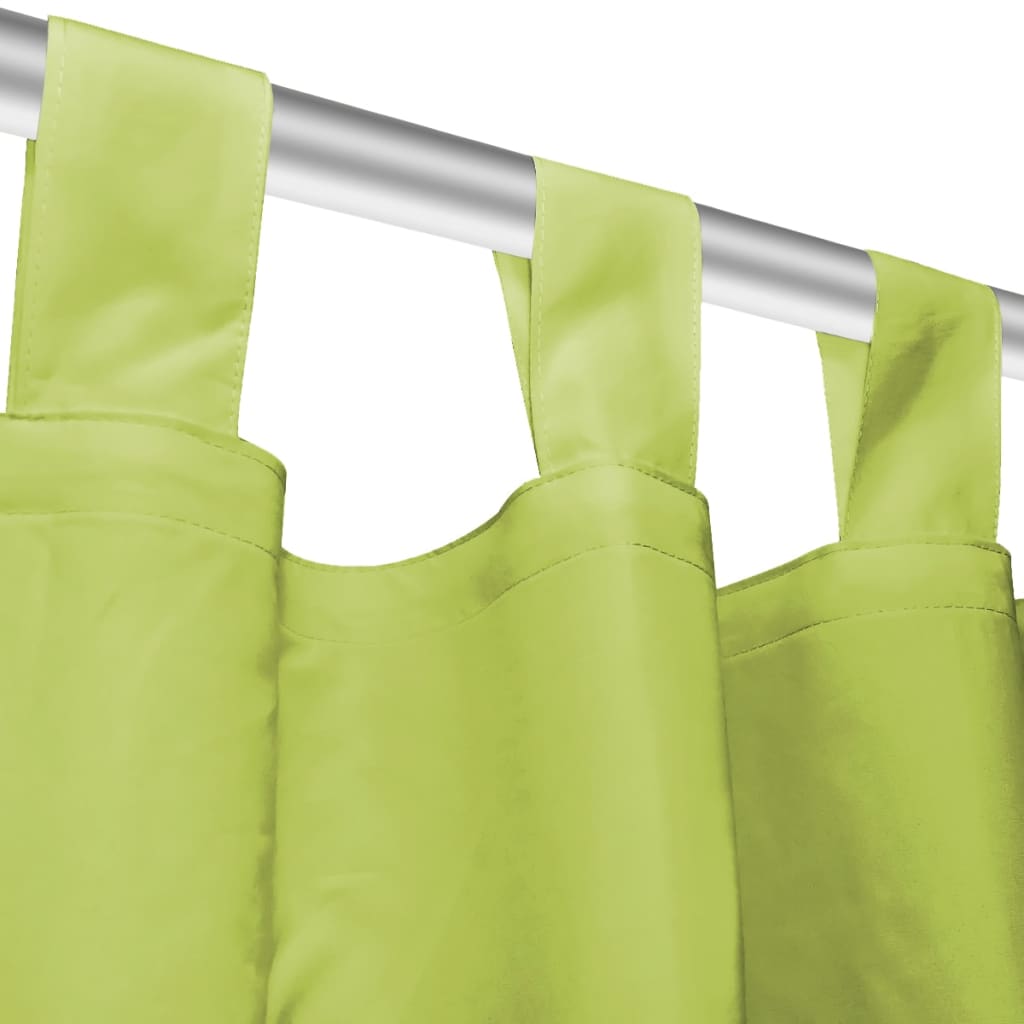 gardiner i mikro-satin 2 stk. med løkker 140 x 245 cm grøn