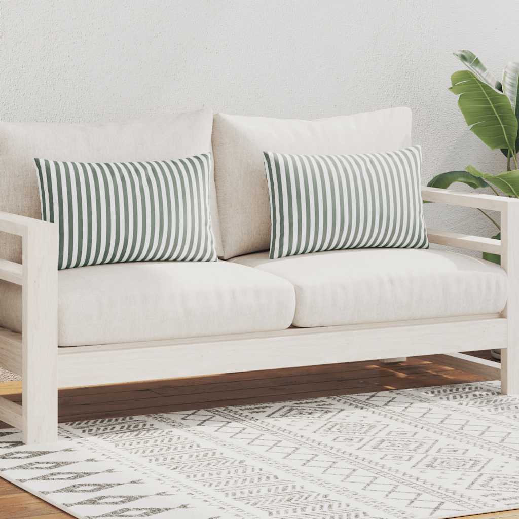 udendørspuder 2 stk. stribeprint 60 x 40 cm grå