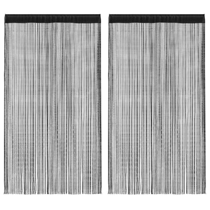 trådgardiner 2 stk. 100 x 250 cm sort