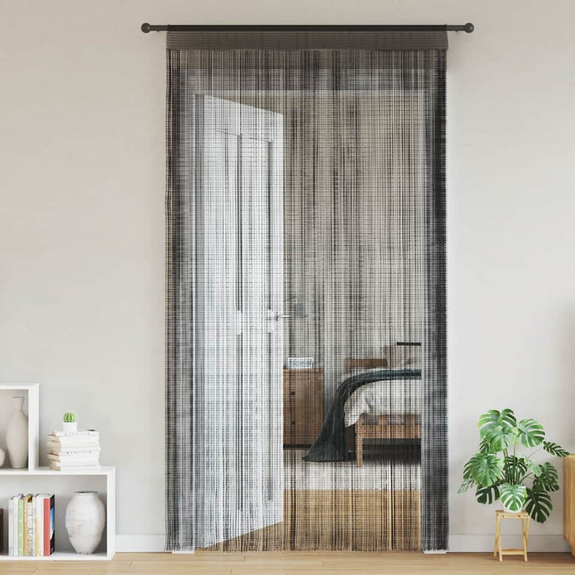 trådgardiner 2 stk. 100 x 250 cm sort