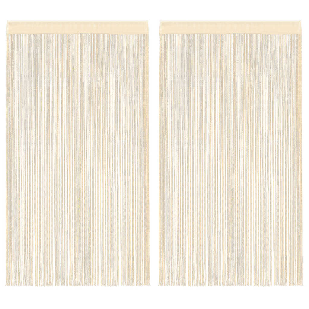 trådgardiner 2 stk. 100 x 250 cm cremefarvet