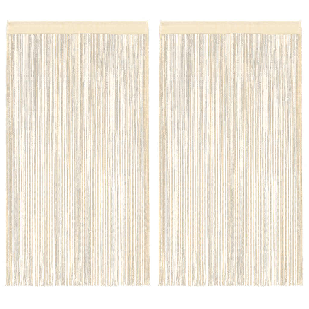 trådgardiner 2 stk. 140 x 250 cm cremefarvet