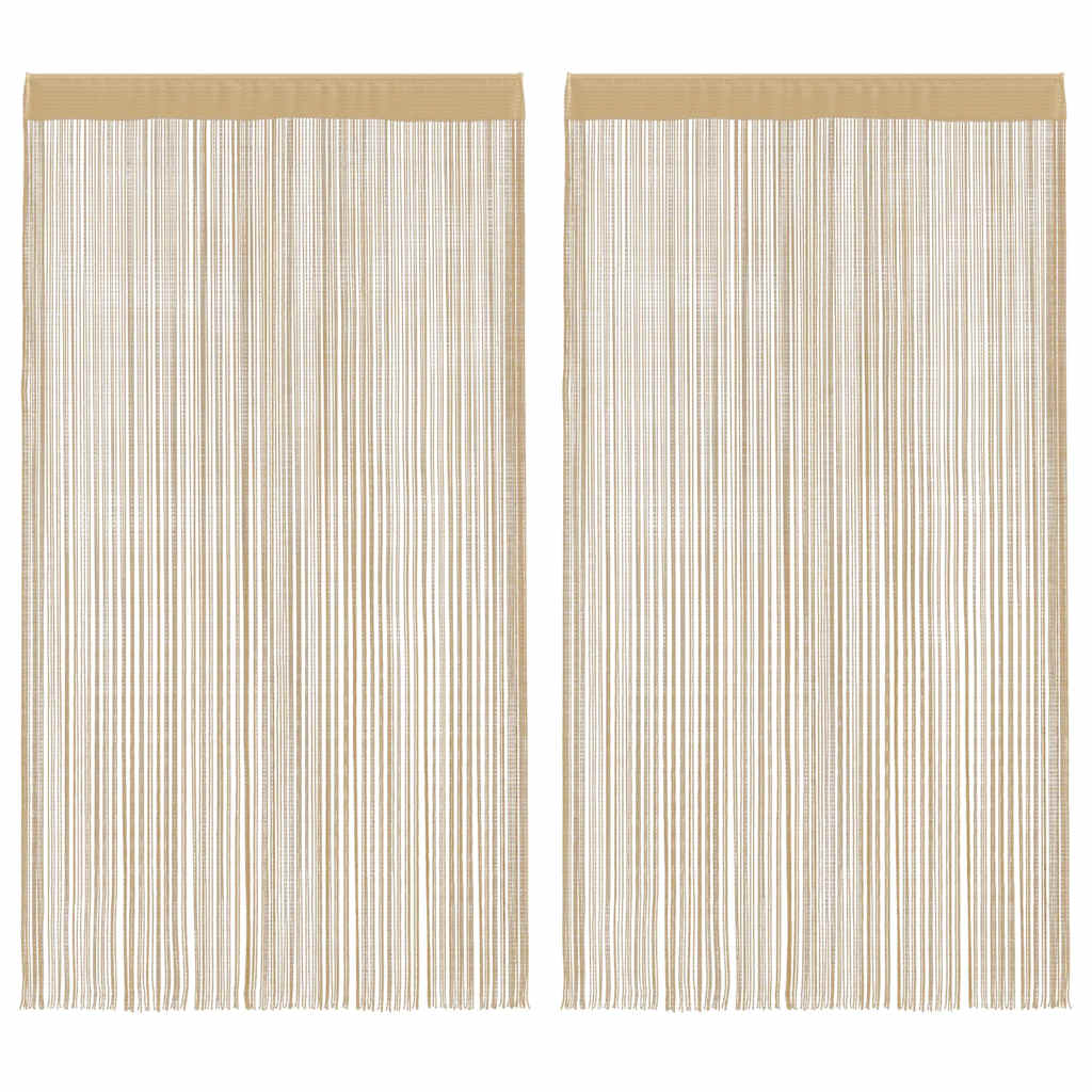 trådgardiner 2 stk. 100 x 250 cm beige