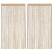 trådgardiner 2 stk. 100 x 250 cm beige