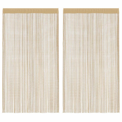 trådgardiner 2 stk. 100 x 250 cm beige