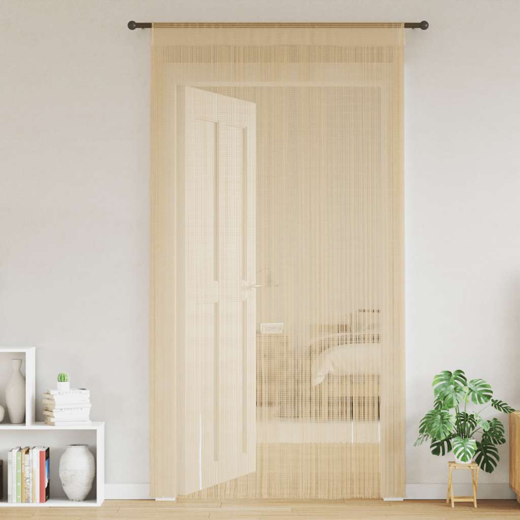 trådgardiner 2 stk. 100 x 250 cm beige