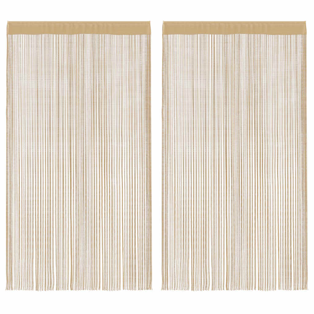 trådgardiner 2 stk. 140 x 250 cm beige