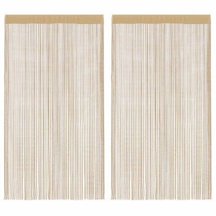 trådgardiner 2 stk. 140 x 250 cm beige
