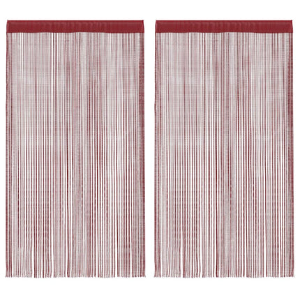 trådgardiner 2 stk. 100 x 250 cm bordeauxfarvet