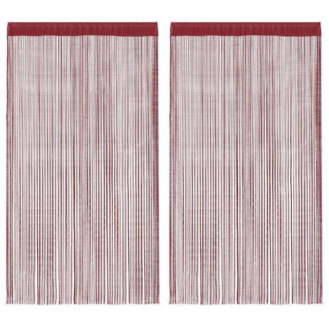 trådgardiner 2 stk. 100 x 250 cm bordeauxfarvet